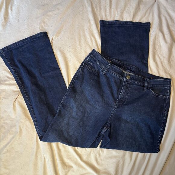 Ryegrass Jeans Womens 16 W High Rise Semi Flare Leg Dark Wash Bell Bottom - Picture 1 of 7